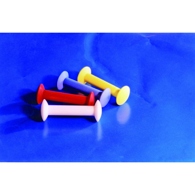 BARREAU AIMANTE FORME HALTERE REVETU PTFE ROUGE, DIAMETRE 8 mm X LONGUEUR 35 mm