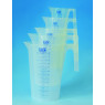 BECHER EN POLYPROPYLENE LLG EMPILABLE AVEC ANSE, GRADUATIONS BLEUES ET BEC VERSEUR 