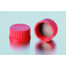 BOUCHON A VIS EN PBT ROUGE AVEC JOINT REVETU PTFE, PAR 10