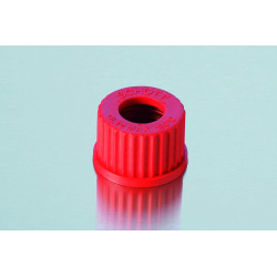 BOUCHON A VIS EN PBT ROUGE AVEC OUVERTURE CENTRALE, PAR 10