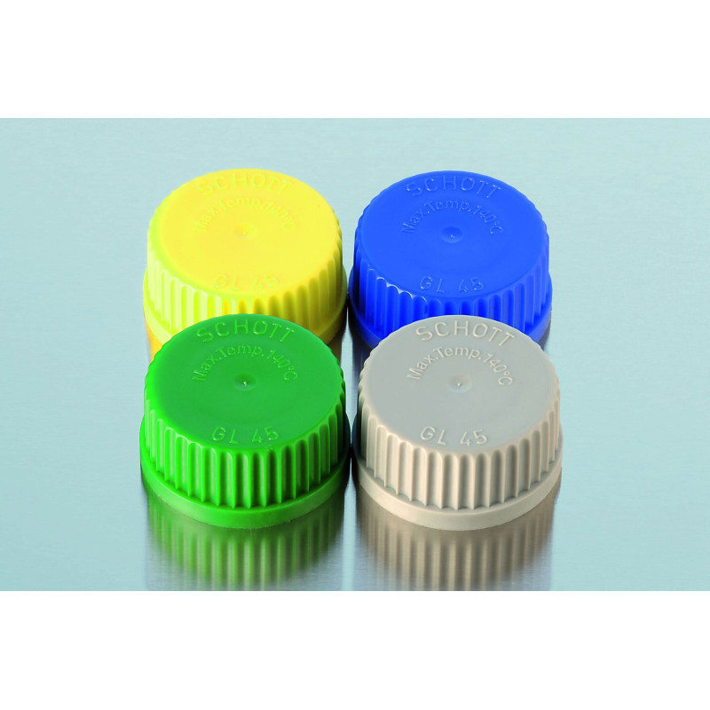 BOUCHON A VIS EN POLYPROPYLENE BLEU AUTOJOINTANT GL32 PAR 10