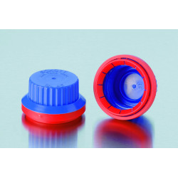 BOUCHON A VIS EN POLYPROPYLENE GL45 AVEC BAGUE INVIOLABLE ET JOINT, PAR 10