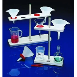 SUPPORT EN POLYPROPYLENE BLANC POUR 4 ENTONNOIRS