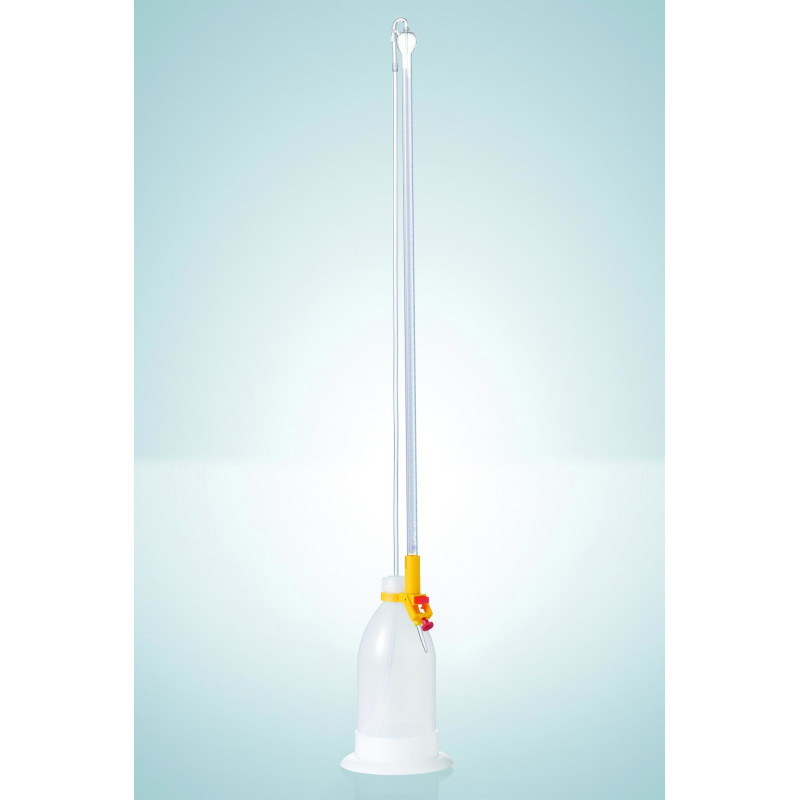 BURETTE A ZERO AUTOMATIQUE DE SCHILLING HIRSCHMANN EN VERRE BOROSILICATE AVEC BANDE SCHELLBACH 50 ML
