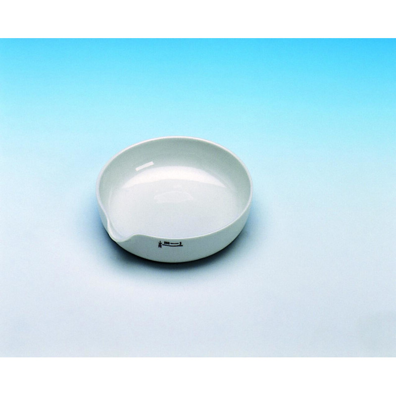 CAPSULE A EVAPORATION EN PORCELAINE FOND PLAT AVEC BEC VERSEUR, 8 ml