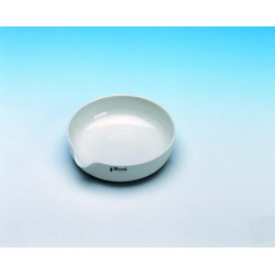 CAPSULE A EVAPORATION EN PORCELAINE FOND PLAT AVEC BEC VERSEUR, 10 ml