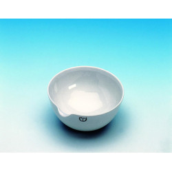 CAPSULE A EVAPORATION EN PORCELAINE FOND ROND AVEC BEC VERSEUR, 35 ml