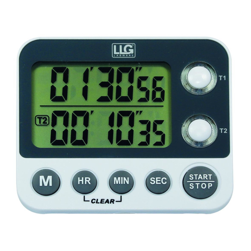 COMPTEUR DECOMPTEUR NUMERIQUE LLG 2 CANAUX AVEC ALARME 99h59min