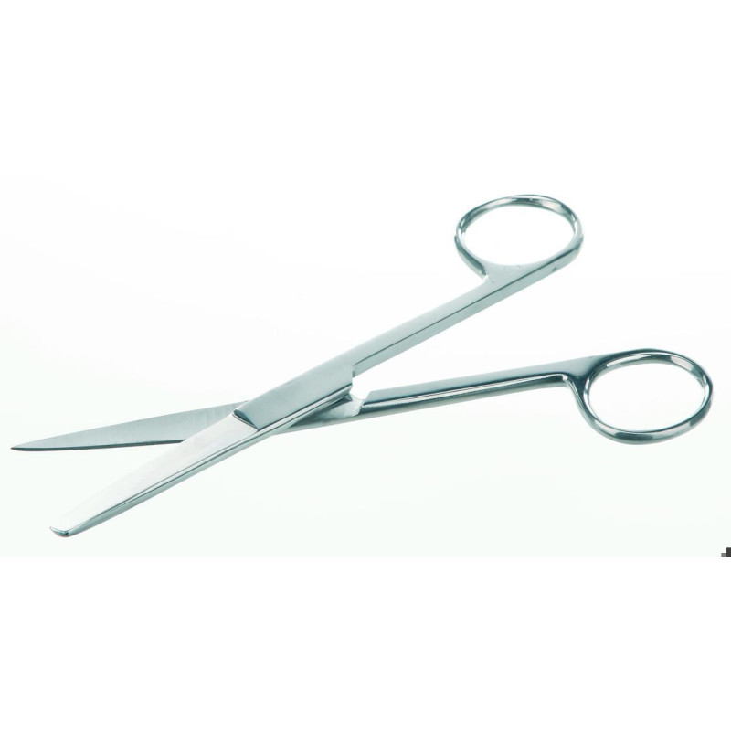 CISEAUX EN INOX BOUTS POINTU/ROND, LONGUEUR TOTALE 130 mm