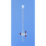 COLONNE DE CHROMATOGRAPHIE EN VERRE 35 ml LONGUEUR UTILE 200 MM, AVEC PLAQUE FRITTEE ROBINET CLE PTFE RODAGE 14/23