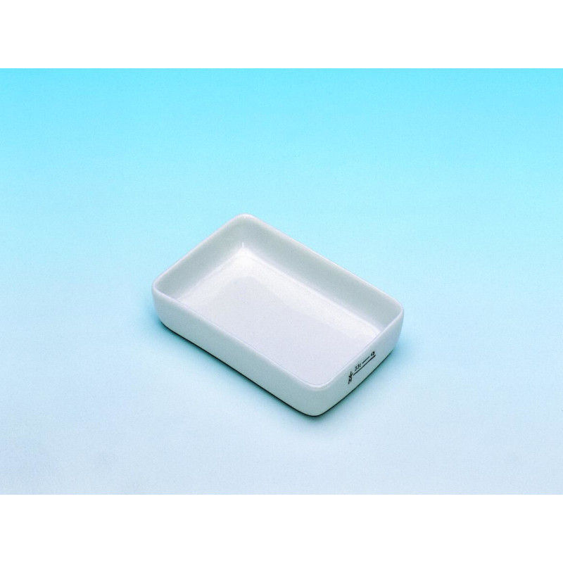 NACELLE DE COMBUSTION EN PORCELAINE, FORME RECTANGULAIRE 70 X 45 mm, 20 ml