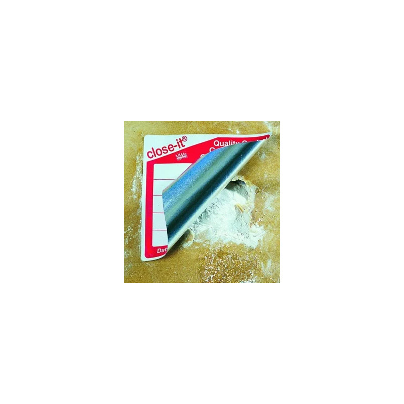 ETIQUETTE AUTOCOLLANTE DE FERMETURE CLOSE-IT FOOD 150X150 MM COLORIS ROUGE, ROULEAU DE 250