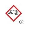 ETIQUETTE DE SECURITE TYPE GHS 05 DESCRIPTION ATTENTION CORROSIF ETIQUETTE 26 X 37 MM PAR 250