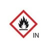 ETIQUETTE DE SECURITE TYPE GHS 02 DESCRIPTION ATTENTION INFLAMMABLE ETIQUETTE 37 X 52 MM PAR 250