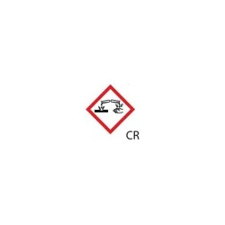 ETIQUETTE DE SECURITE TYPE GHS 05 DESCRIPTION DANGER CORROSIF ETIQUETTE 37 X 52 MM PAR 250