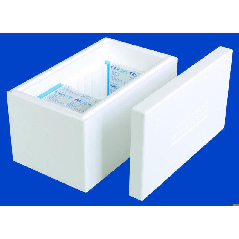 BOITE ISOLANTE EN POLYSTYRENE EXPANSE AVEC REFRIGERANT ICECATCH-SOLID ISOLATED