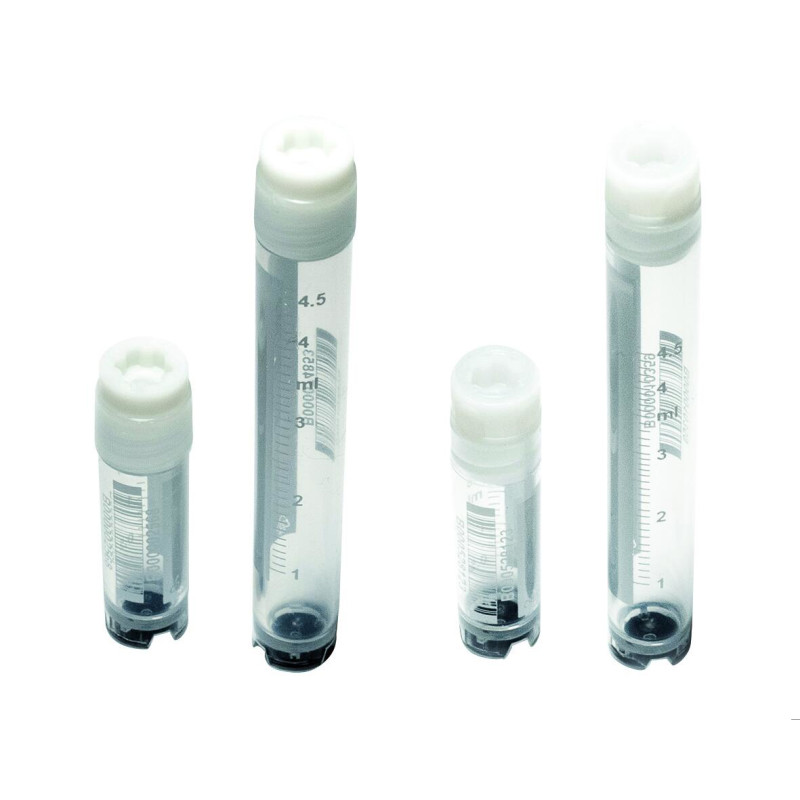CRYOTUBE EN POLYPROPYLENE STERILE, FILETAGE INTERNE FOND ROND AVEC BOUCHON PAR 100