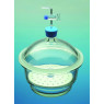 DESSICCATEUR DIAMETRE DN 100 AVEC COUVERCLE A BOUTON PLASTIQUE ET PLAQUE EN PORCELAINE