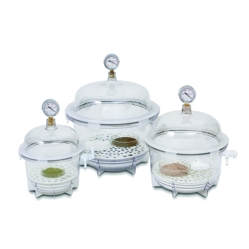 DESSICCATEUR A VIDE FORME RONDE EN PC MODELE VDR-25 TRANSPARENT 10L