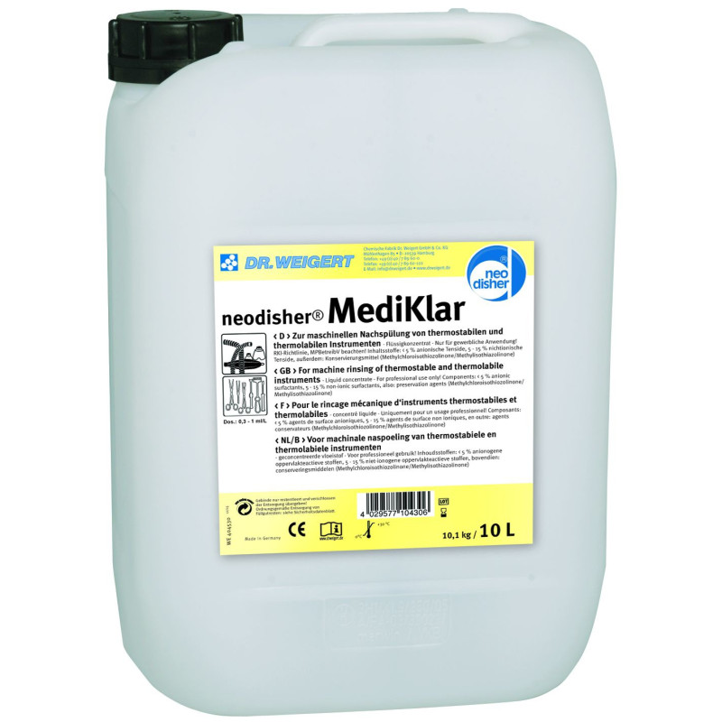 LIQUIDE DE RINCAGE NEODISHER MEDIKLAR POUR AUTOLAVEUR, BIDON 5 litres