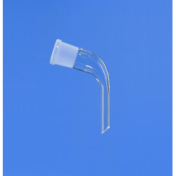 ALLONGE DE DISTILLATION COUDEE EN VERRE DURAN, TIGE COURTE LONGUEUR 65 mm