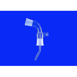 RACCORD DE DISTRIBUTION SELON BREDT EN VERRE DURAN COUDE RODAGE FEMELLE SUP 14/23 RODAGE FEMELLE INF 19/26