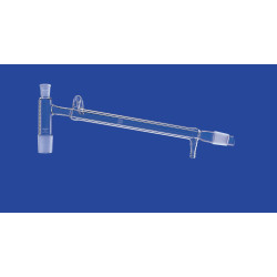 PONT DE DISTILLATION AVEC REFRIGERANT DE LIEBIG EN VERRE DURAN, RODAGES MALES ET FEMELLE ET RACCORD 