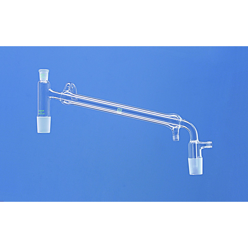PONT DE DISTILLATION AVEC REFRIGERANT DE LIEBIG EN VERRE DURAN, RODAGES MALES ET FEMELLE, RACCORD A 
