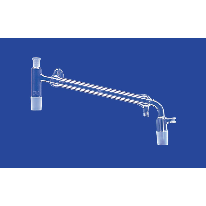 PONT DE DISTILLATION AVEC REFRIGERANT DE LIEBIG EN VERRE DURAN, RODAGES MALES ET FEMELLE, RACCORD A 