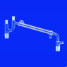 PONT DE DISTILLATION EN VERRE DURAN SELON CLAISEN SORTIE DROITE FEMELLE 14/23 MALE 14/23 RACCORD A VIS ET PRISE DE VIDE LONGUEUR 250 mm