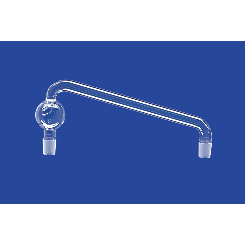 PONT DE DISTILLATION AVEC AMPOULE DE GARDE EN VERRE DURAN AVEC 2 RODAGES MALE