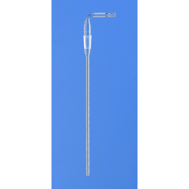TUBE PLONGEUR EN VERRE DURAN COUDE A RODAGE LONGUEUR 250 mm