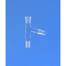 TETE DE DISTILLATION EN VERRE DURAN, COL A RODAGE FEMELLE 14/23, 2 SORTIES MALES