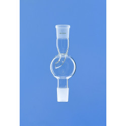 TETE DE DISTILLATION EN VERRE DURAN AVEC AMPOULE DE GARDE A RODAGE MALE 14/23 RODAGE FEMELLE 14/23 SORTIE DROIT