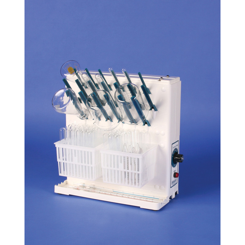 EGOUTTOIR SIMPLE ELECTRIQUE EN ABS LAB-AIRE II 425 X 190 X 577 mm, AVEC 38 TIGES ET 2 PANIERS DE SECHAGE
