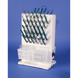 EGOUTTOIR DOUBLE ELECTRIQUE EN ABS LAB-AIRE II 425 X 254 X 577 mm, AVEC 76 TIGES ET 4 PANIERS DE SECHAGE