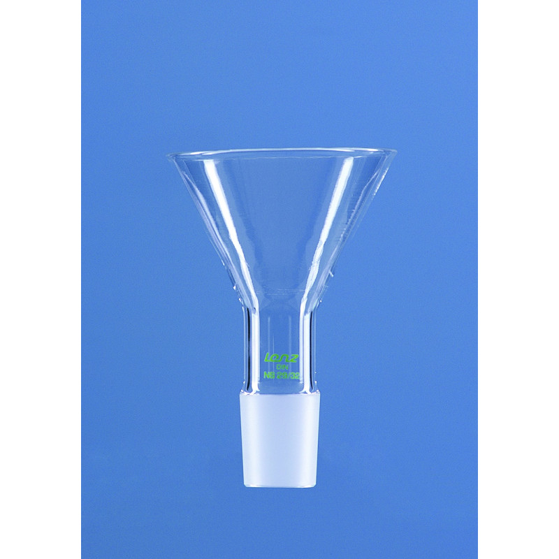 ENTONNOIR A POUDRE EN VERRE DURAN, TIGE COURTE AVEC RODAGE
