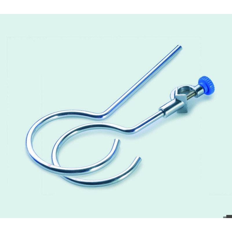 SUPPORT EN ACIER INOX POUR AMPOULE A DECANTER / ENTONNOIR, FORME OUVERTE DIAMETRE 60 mm
