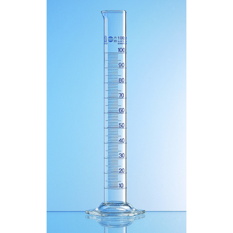 EPROUVETTE GRADUEE EN VERRE DURAN CLASSE A BLAUBRAND 1000 ml / 10 ml