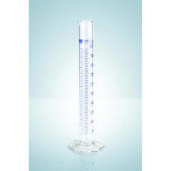 EPROUVETTE GRADUEE EN VERRE DURAN CLASSE B GRADUATIONS BLEUES HIRSCHMANN 10 ml / 0,2 ml