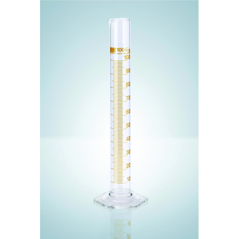 EPROUVETTE EN VERRE DURAN HIRSCHMANN, CLASSE B GRADUATIONS BRUNES