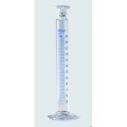 EPROUVETTE EN VERRE BOROSILICATE A COL RODE 10/19 CLASSE A AVEC BOUCHON EN POLYPROPYLENE 10 ML