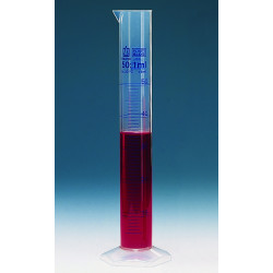 EPROUVETTE EN POLYPROPYLENE PLASTIBRAND CLASSE B GRADUATIONS BLEUES 10 ml / 0,2 ml