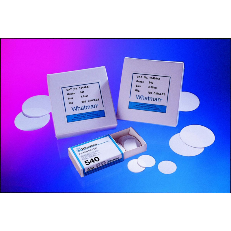 PAPIER FILTRE QUANTITATIF SANS CENDRES, DURCI GRADE 541 WHATMAN DIAMETRE 270 mm PAR 100