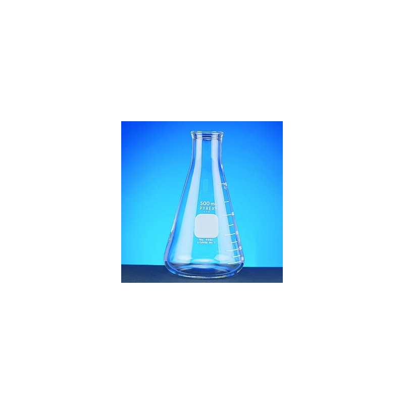 FIOLE ERLENMEYER EN VERRE PYREX A COL ETROIT USAGE INTENSIF 25 ML PAR 12