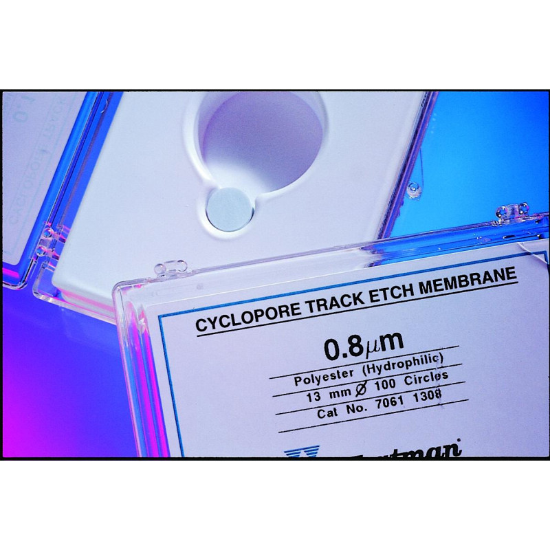 MEMBRANE FILTRANTE EN POLYCARBONATE NUCLEPORE, TRANSLUCIDE 0,2 MICRONS DIAMETRE 47 mm WHATMAN PAR 100
