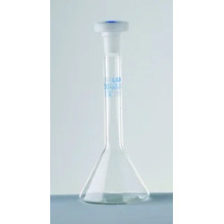 FIOLE JAUGEE EN VERRE BOROSILICATE FORME TRAPEZOIDALE A COL RODE NS 07/16 CLASSE A BOUCHON EN POLYPROPYLENE 3 ML, PAR 2