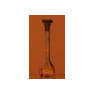 FIOLE JAUGEE EN VERRE DURAN A COL RODE 12/21, CLASSE A 3 TRAITS, ETALONNE DKD 50 ML AVEC BOUCHON EN POLYPROPYLENE