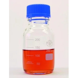 FLACON ISO EN VERRE BOROSILICATE COL A VIS GL 45 AVEC BOUCHON ET BAGUE ANTI-GOUTTE 500 ml PAR 10