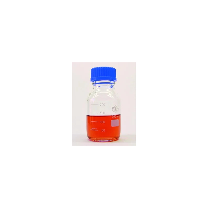 FLACON ISO EN VERRE BOROSILICATE COL A VIS GL 45 AVEC BOUCHON ET BAGUE ANTI-GOUTTE 5000 ml